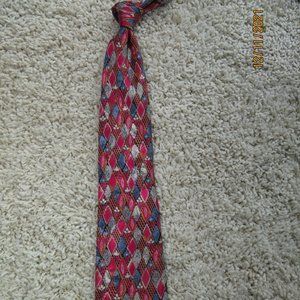 Briony Silk Tie Red Back Blue Grey 5